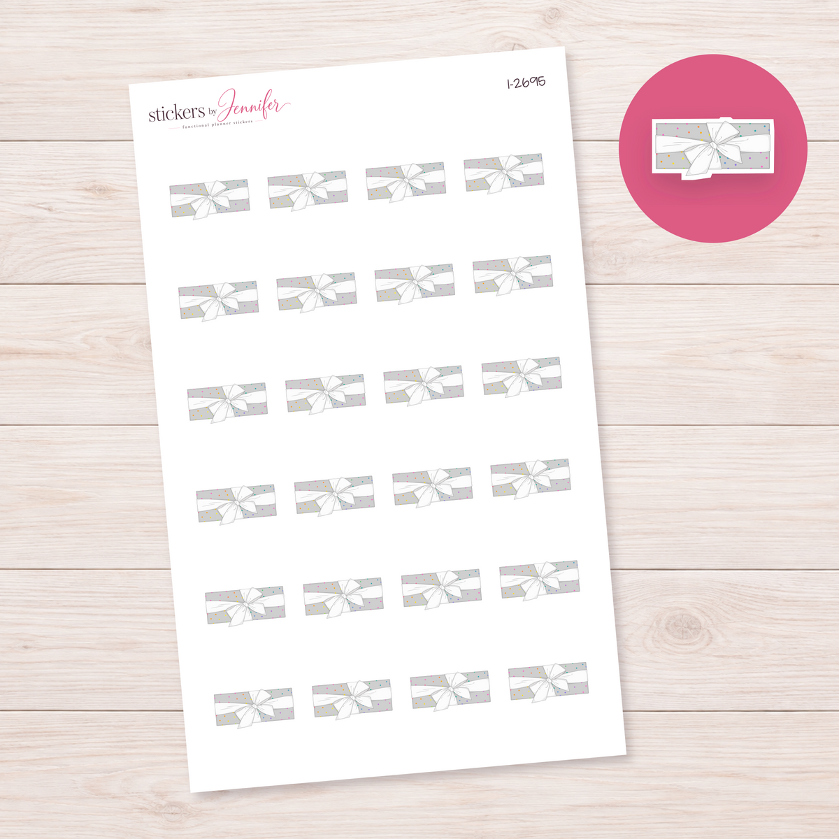 Confetti Gift Box Planner Stickers | I-2695