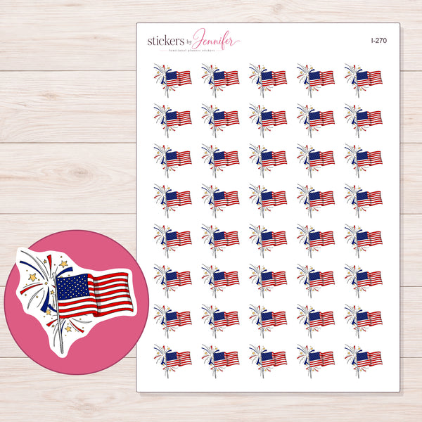 I-270 planner sticker sheet with enlarged sticker detail