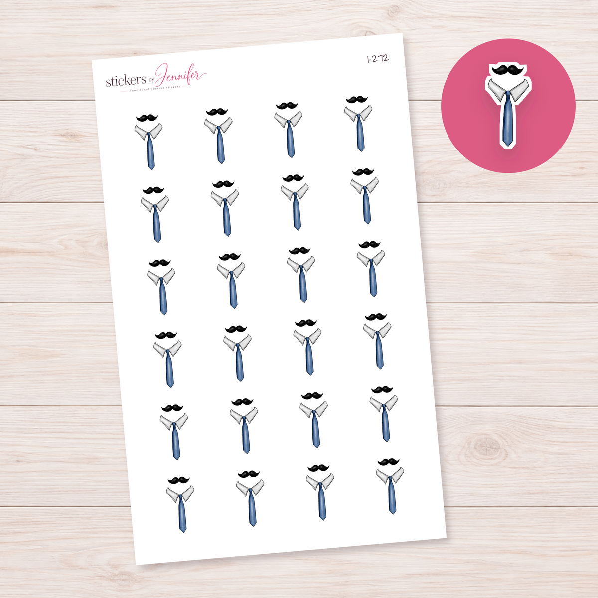 Mustache and Tie Planner Stickers | I-272