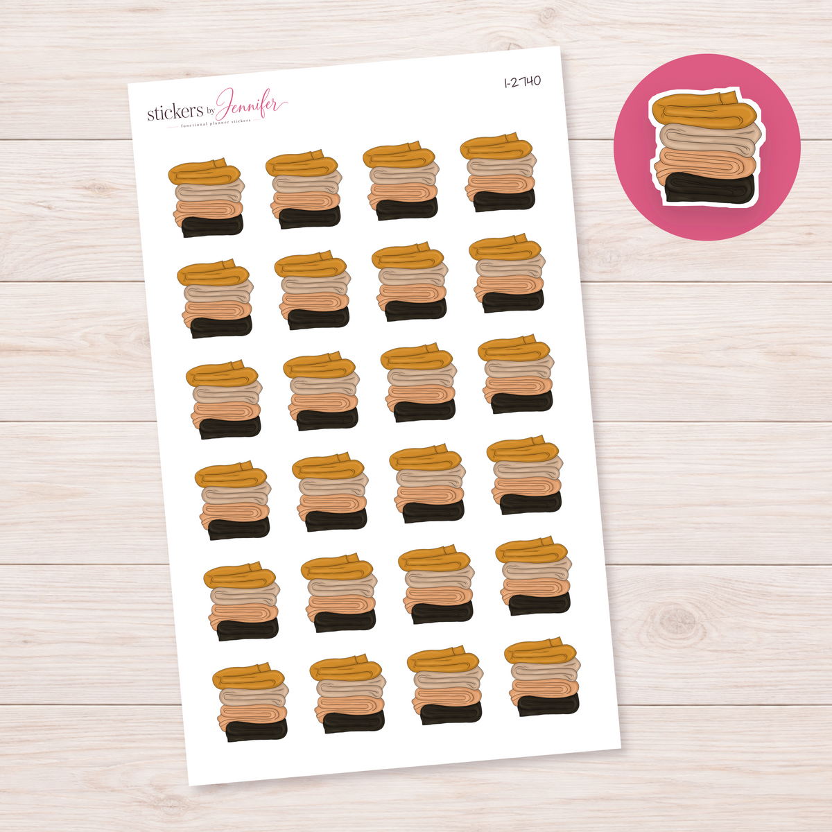 Stack of Folded Sweaters Planner Stickers | I-2740