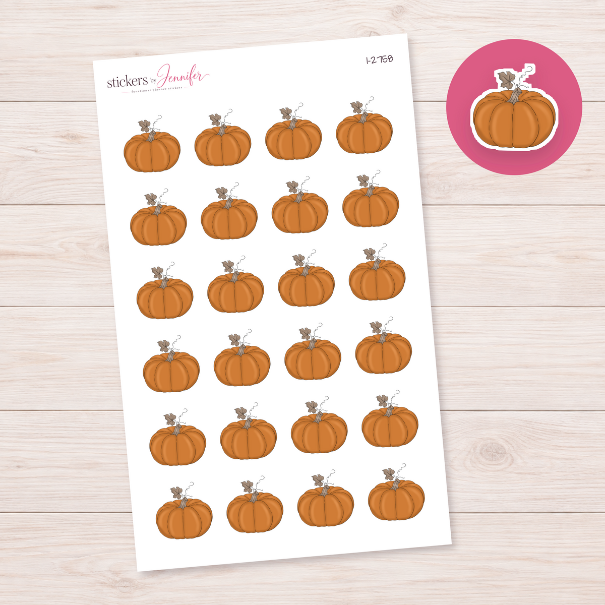 Orange Harvest Pumpkin Planner Stickers | I-2758