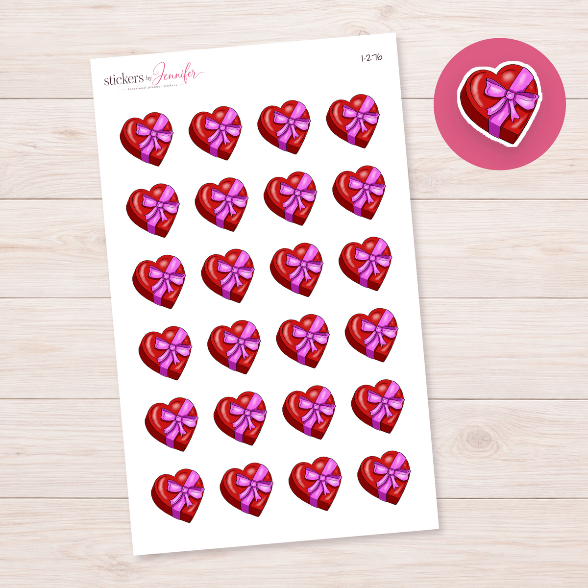 Heart Gift Box Planner Stickers | I-276