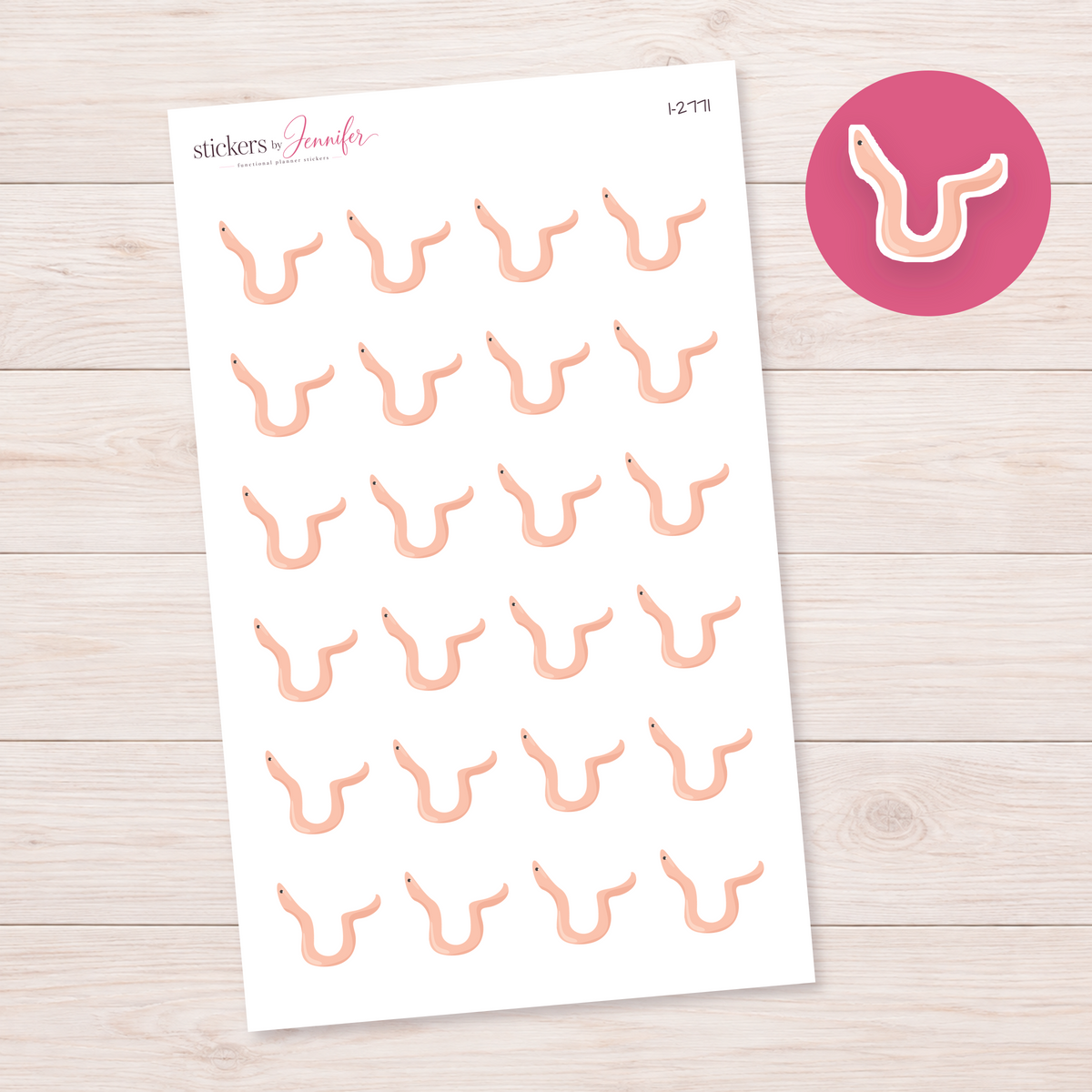Earthworm Planner Stickers | I-2771