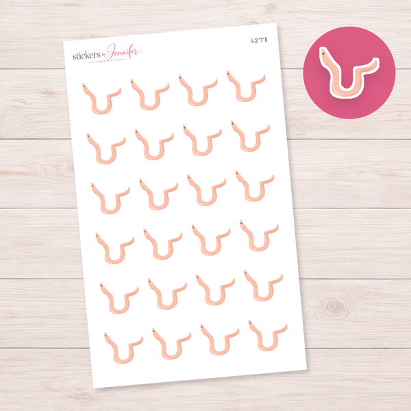 Earthworm Planner Stickers | I-2771