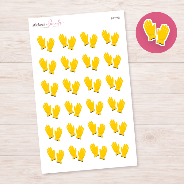 Yellow Gardening Gloves Planner Stickers | I-2795