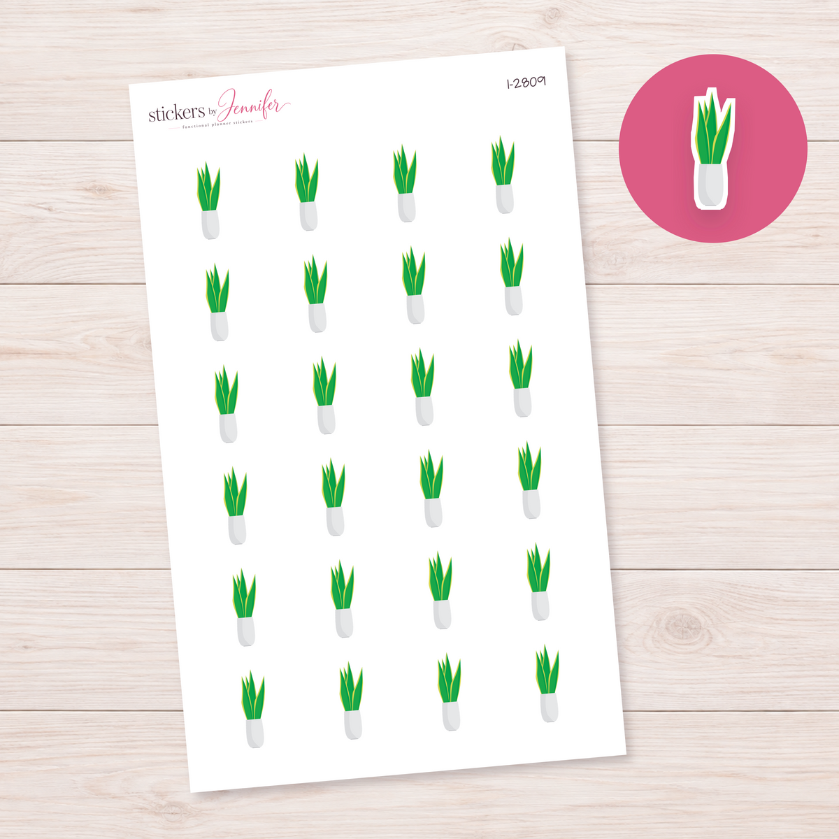 Potted Snake Plant Planner Stickers | I-2809
