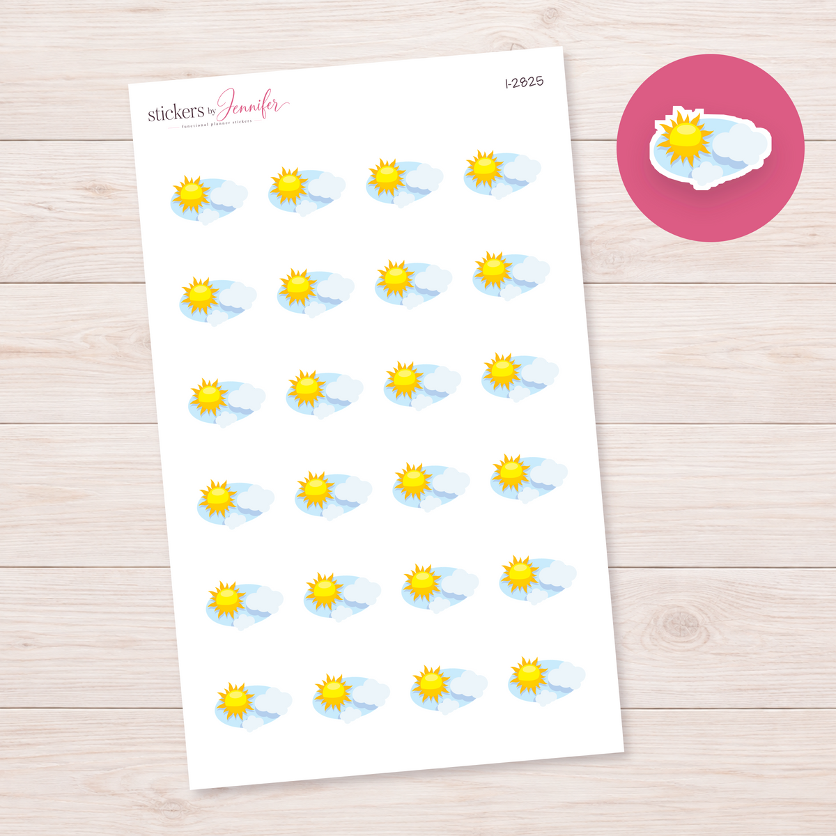 Sun Behind Clouds Planner Stickers | I-2825