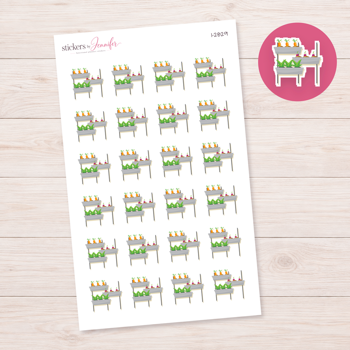 Raised Vegetable Beds Planner Stickers | I-2829
