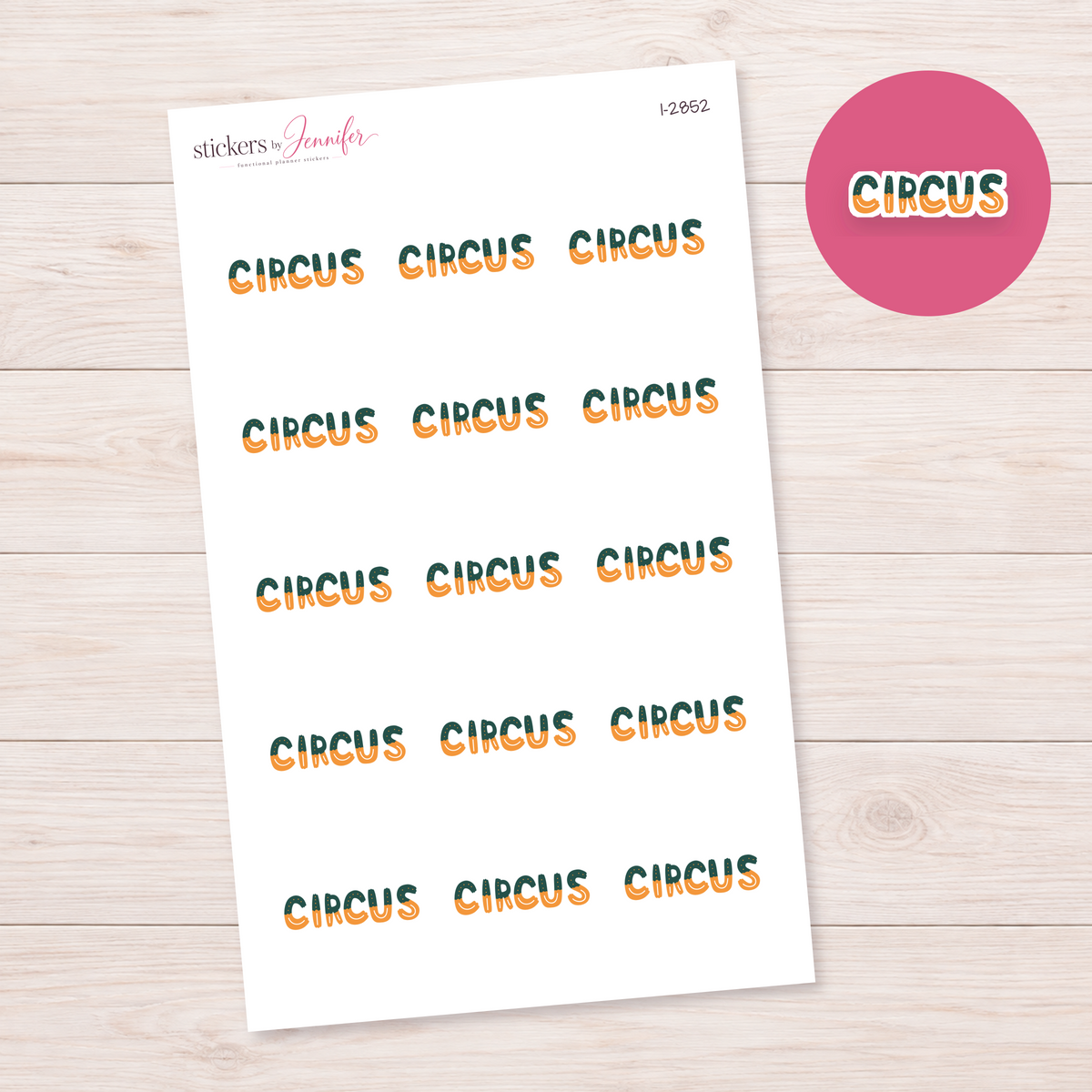 Colorful Circus Lettering Planner Stickers | I-2852