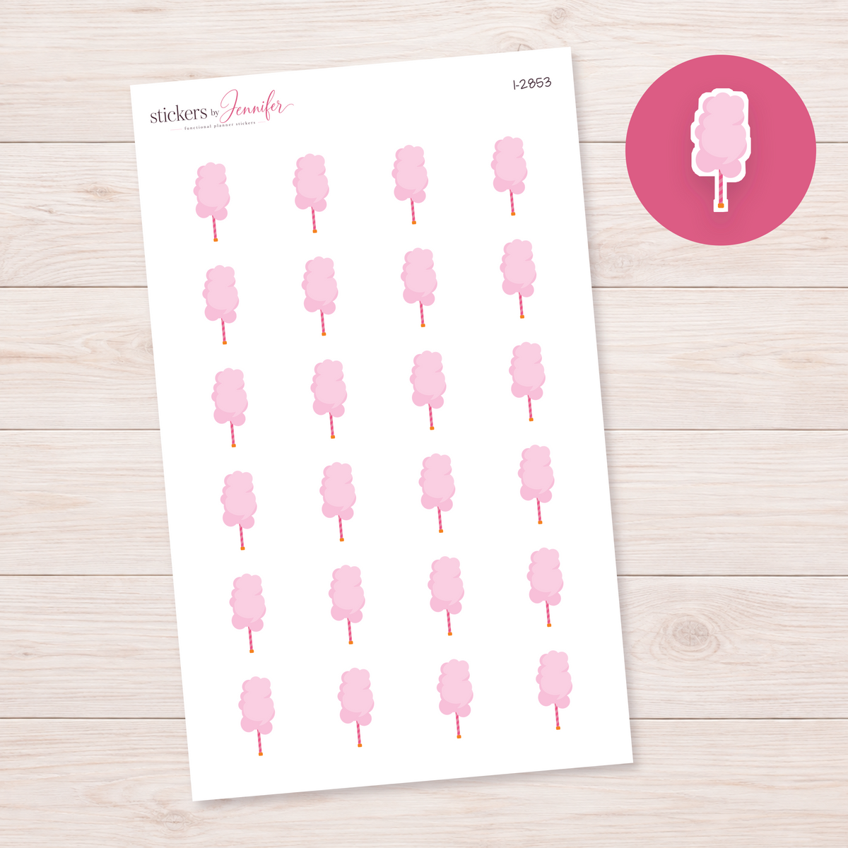 Pink Cotton Candy Planner Stickers | I-2853