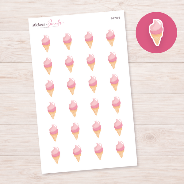 Pale Pink Soft Serve Planner Stickers | I-2867