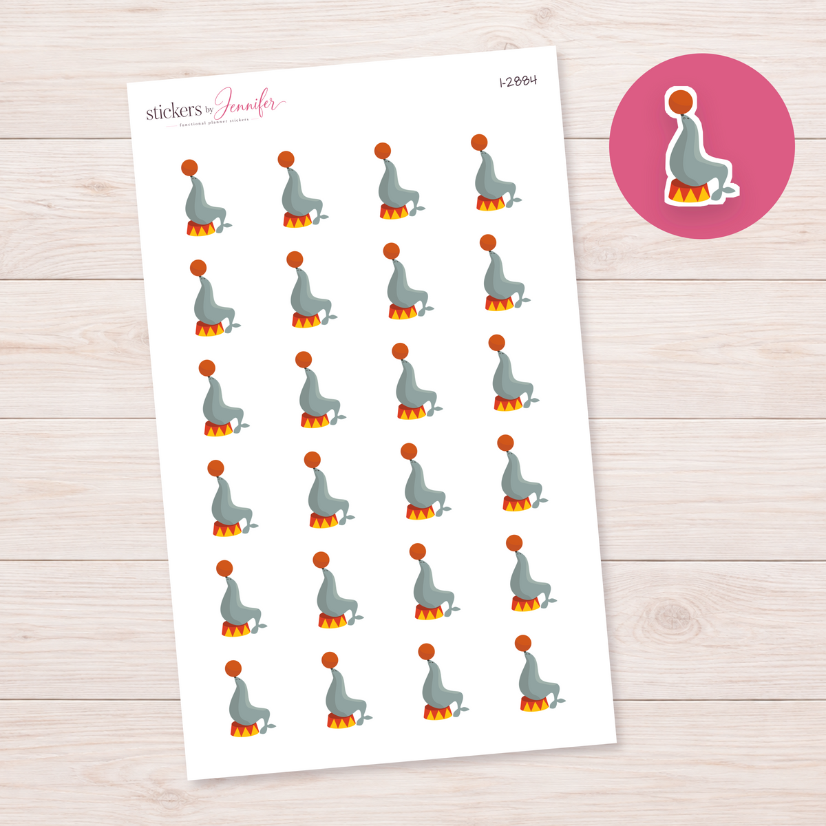 Seal Balancing a Ball Planner Stickers | I-2884