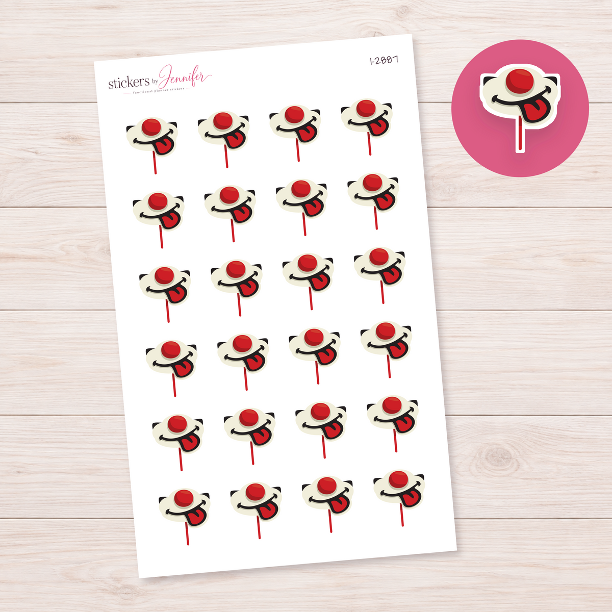 Silly Tongue-Out Party Mask Planner Stickers | I-2887