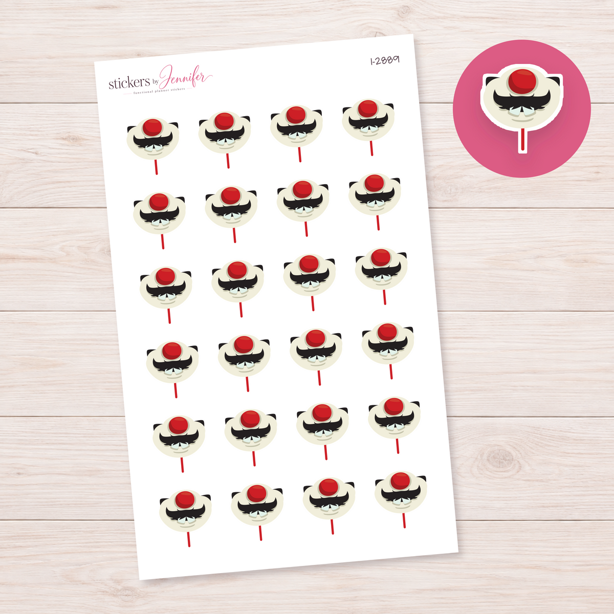 Mustache Party Mask Planner Stickers | I-2889
