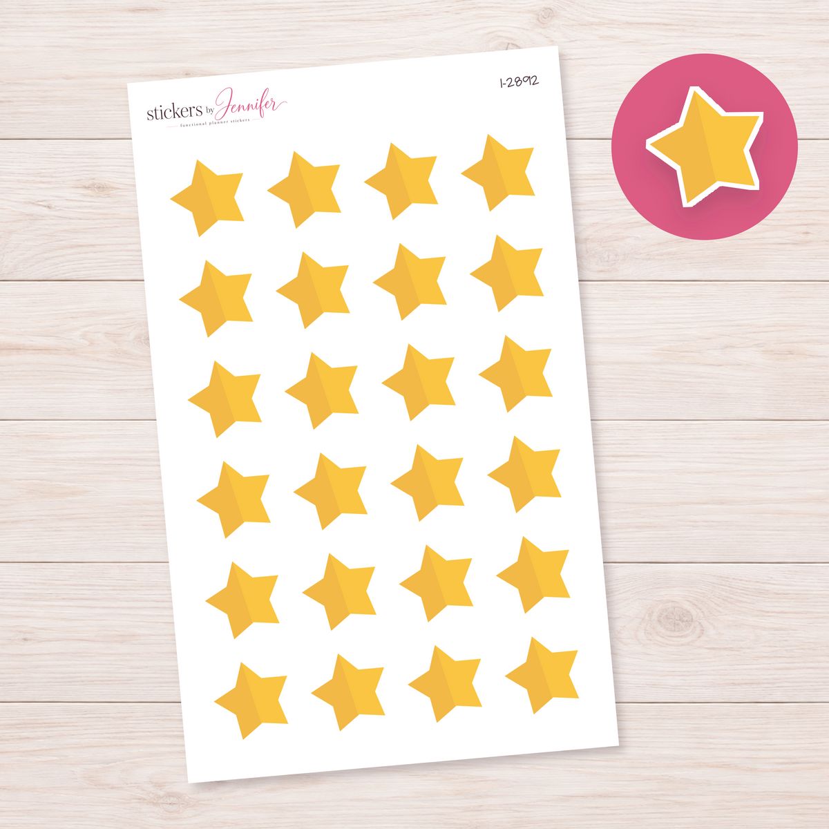 Golden Star Icon Planner Stickers | I-2892