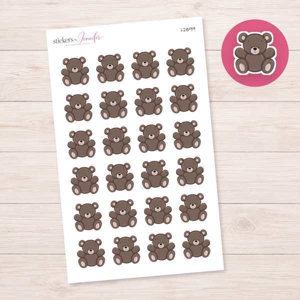 Brown Teddy Bear Planner Stickers | I-2899