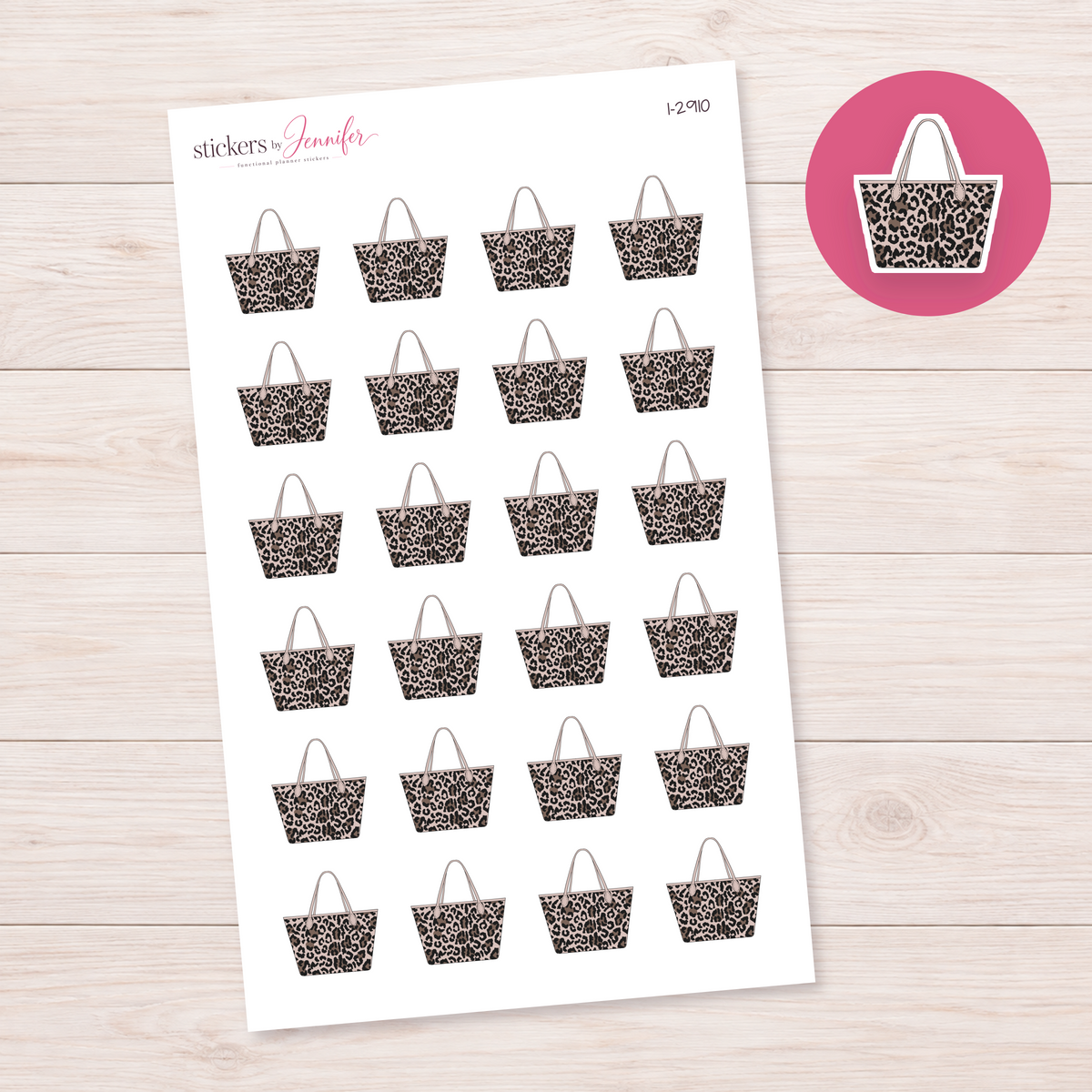 Leopard Print Tote Bag Planner Stickers | I-2910