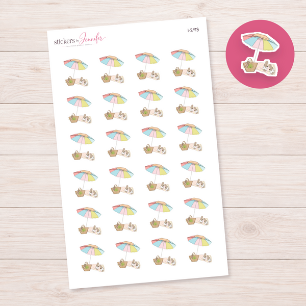 Beach Umbrella Planner Stickers | I-293