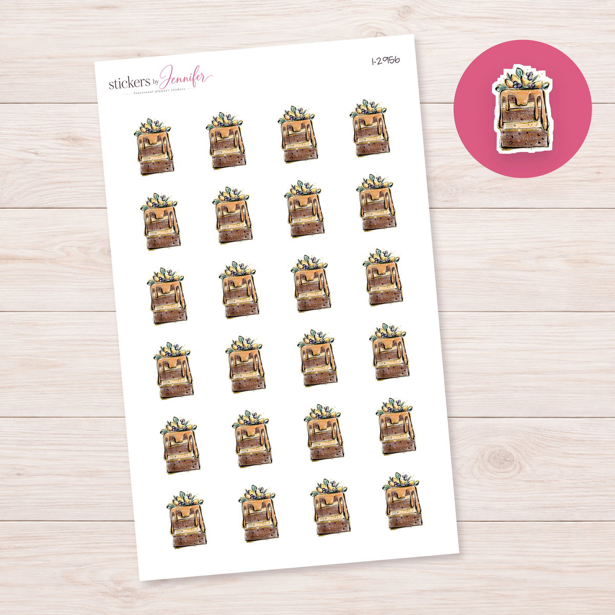 Citrus Berry Drip Cake Planner Stickers | I-2956