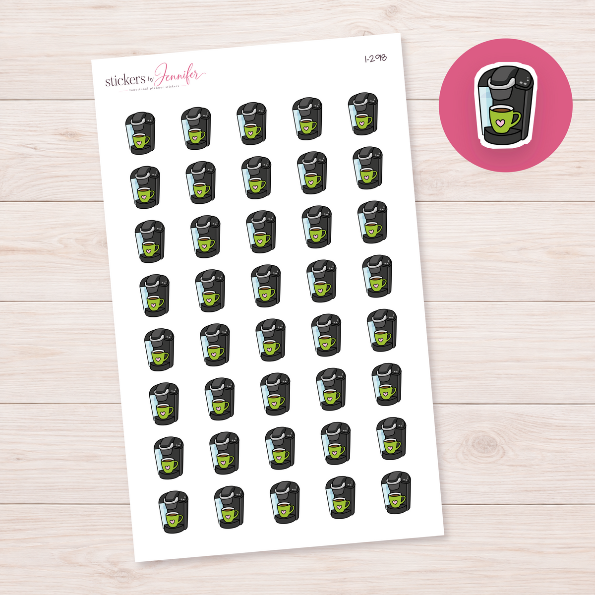 Lime Mug Coffee Maker Planner Stickers | I-298