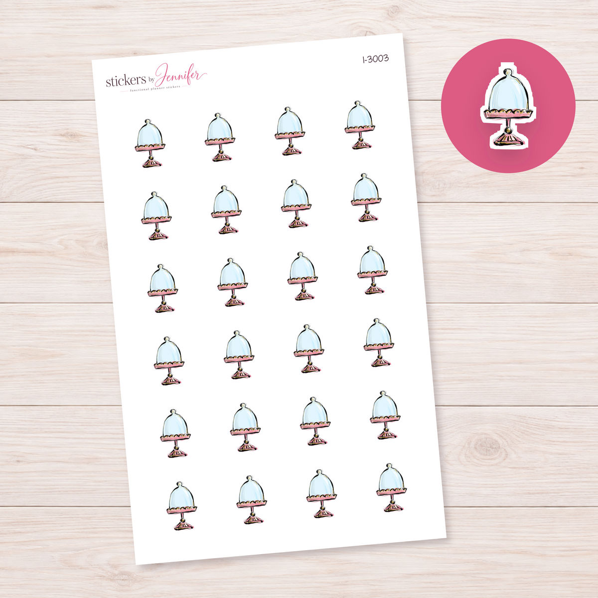 Decorative Cake Dome Planner Stickers | I-3003