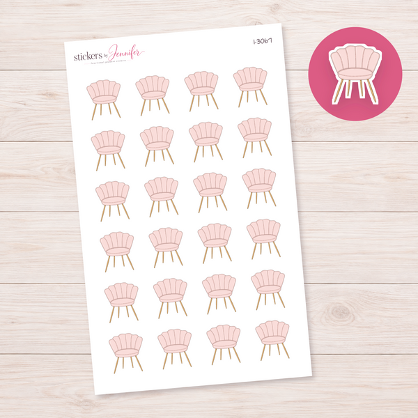 Blush Shell Chair Planner Stickers | I-3067