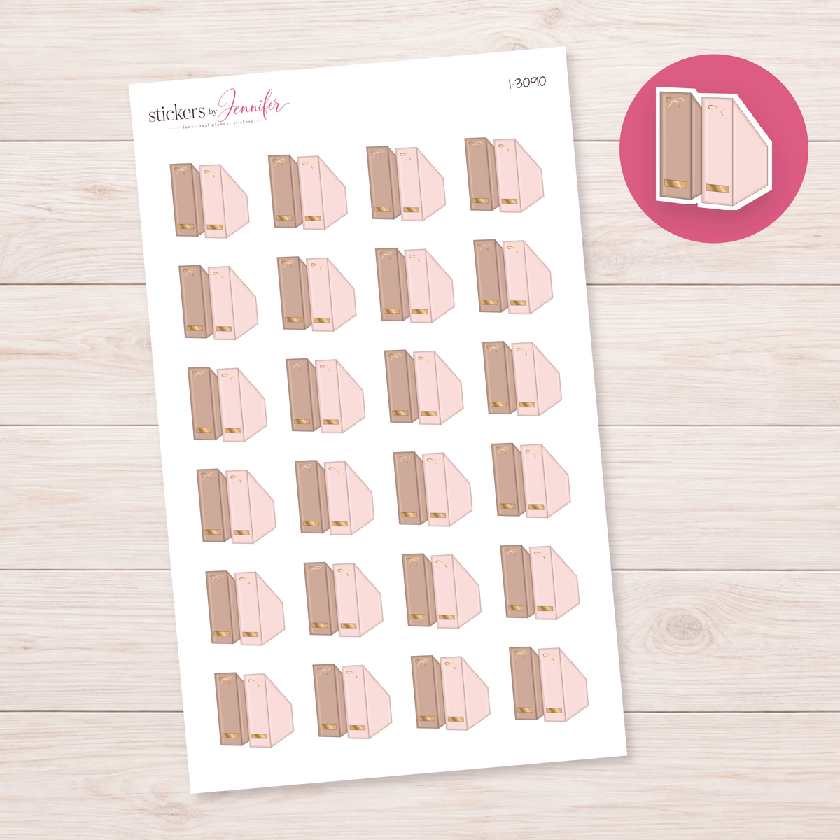 Neutral Magazine File Pair Planner Stickers | I-3090