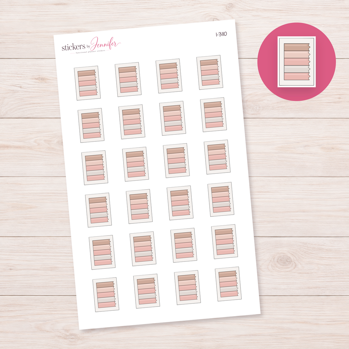 Neutral Page Flag Set Planner Stickers | I-3110