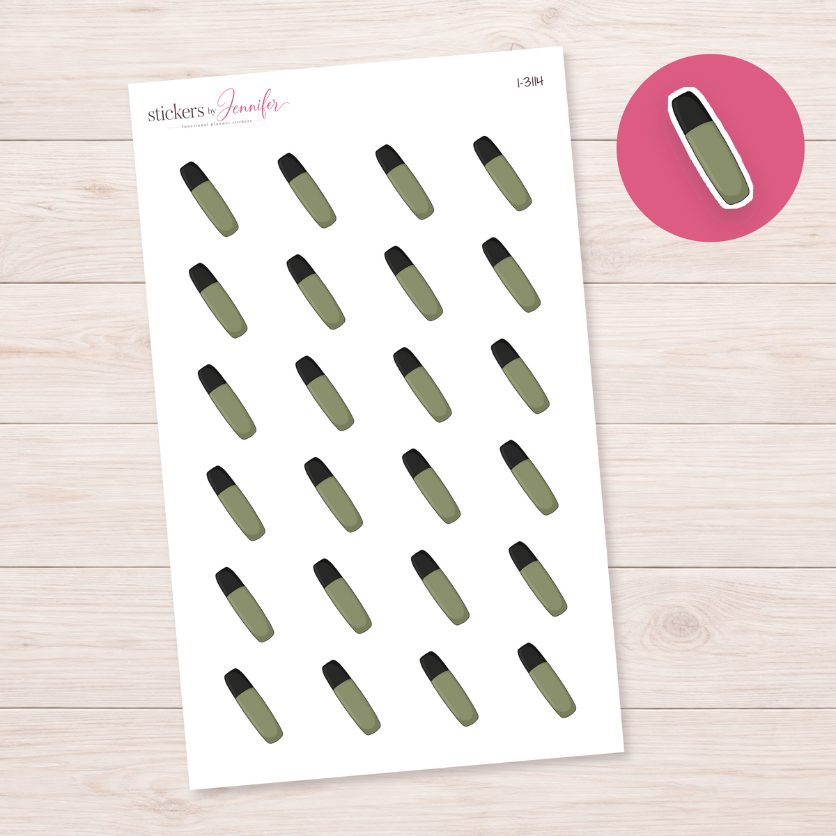 Olive Travel Bottle Planner Stickers | I-3114