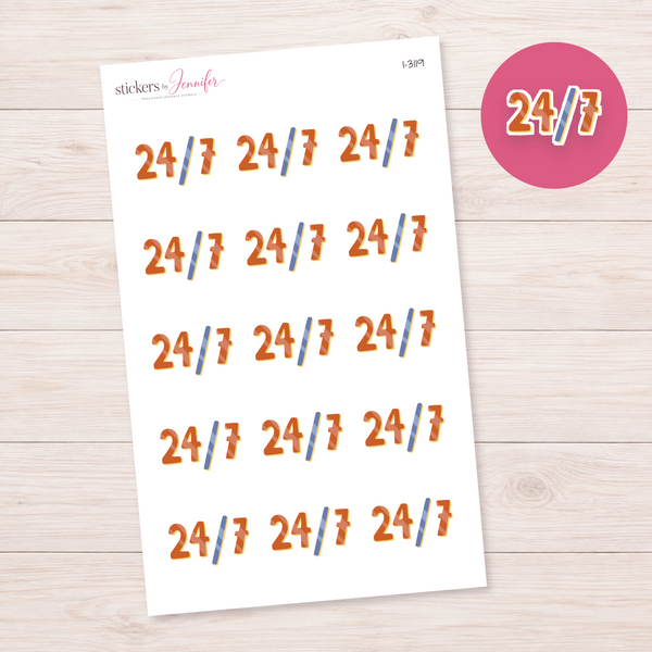 Twenty-Four Seven Lettering Planner Stickers | I-3119