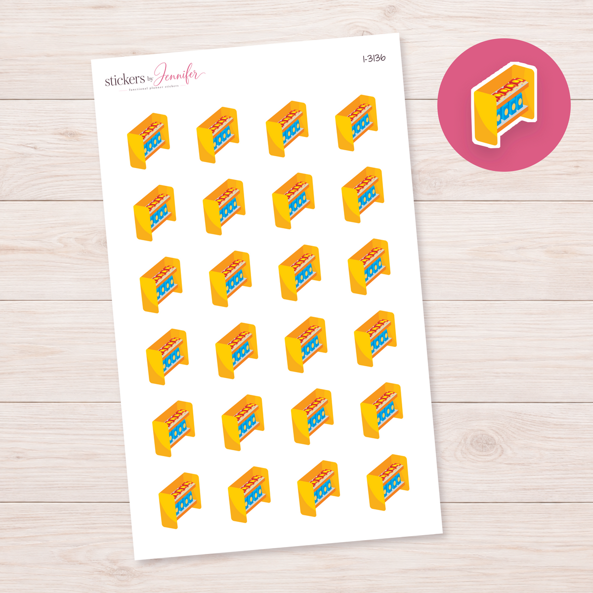Snack Shelf Display Planner Stickers | I-3136