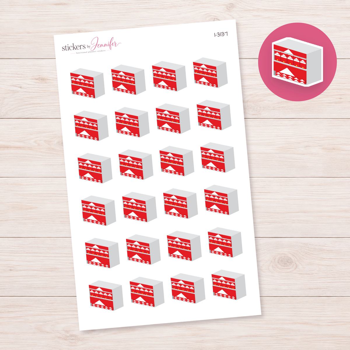 Milk Carton Shelf Planner Stickers | I-3137