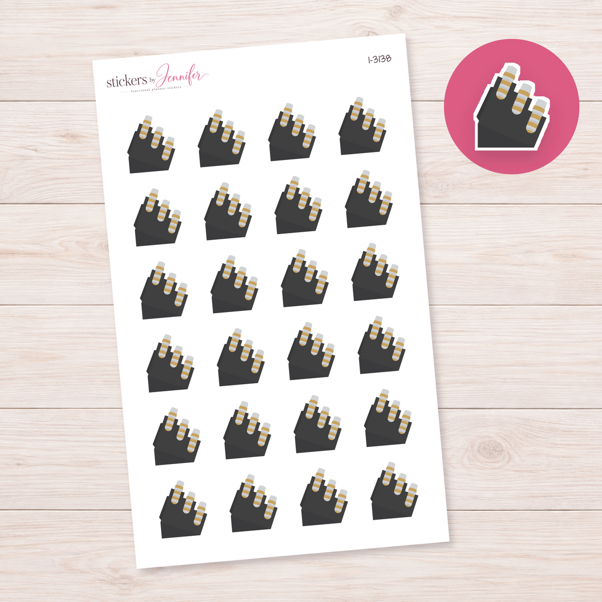 Coffee Cup Display Rack Planner Stickers | I-3138