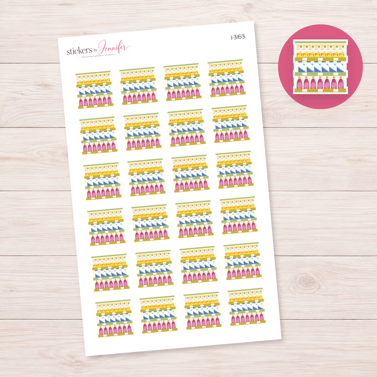 Grocery Drink Shelf Planner Stickers | I-3153