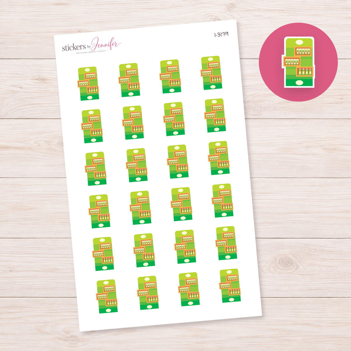 Green Grocery Display Planner Stickers | I-3179