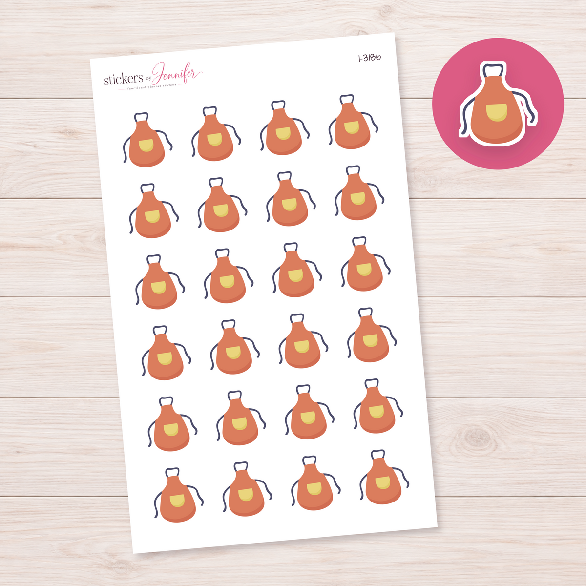 Orange Apron Planner Stickers | I-3186