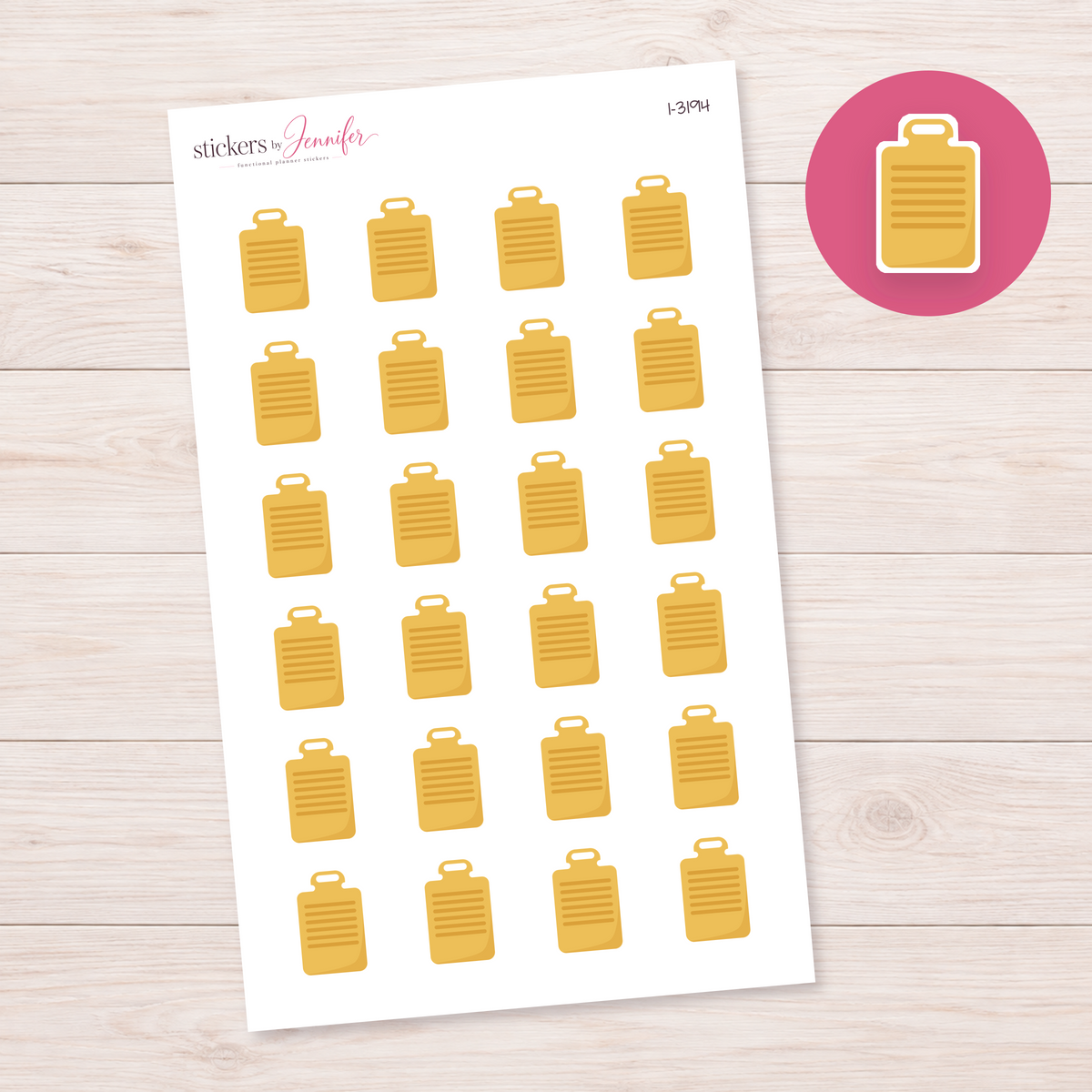 Golden Cutting Board Planner Stickers | I-3194