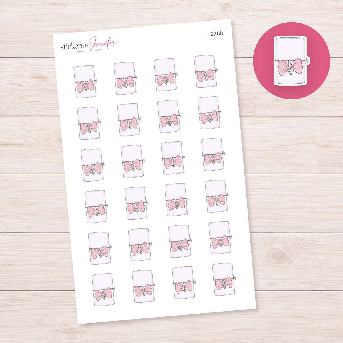 White Bow Planner Planner Stickers | I-3266