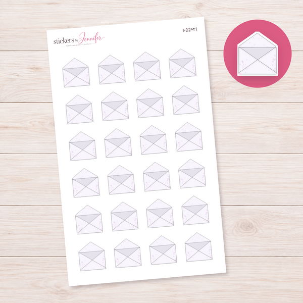 Open Pale Envelope Planner Stickers | I-3297