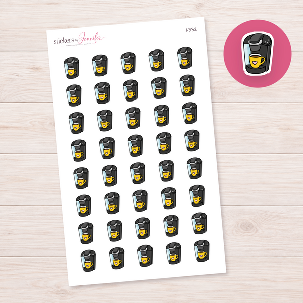 Yellow Mug Coffee Maker Planner Stickers | I-332