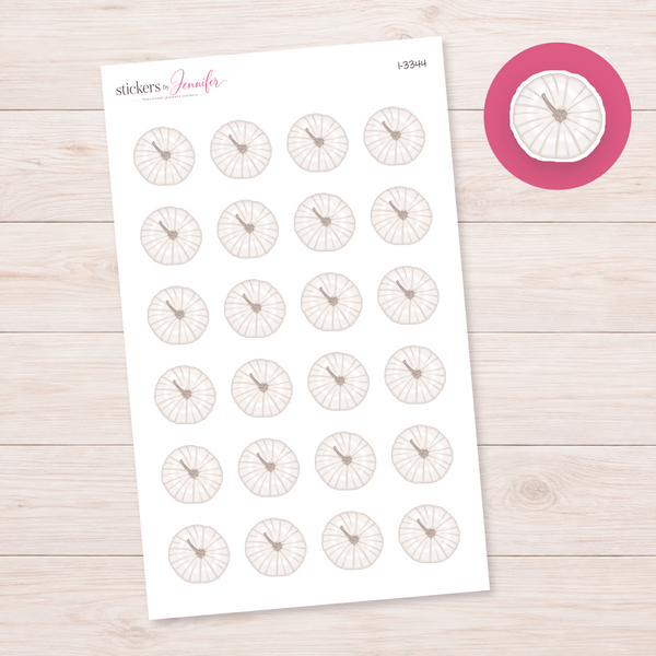 White Pumpkin Top View Planner Stickers | I-3344