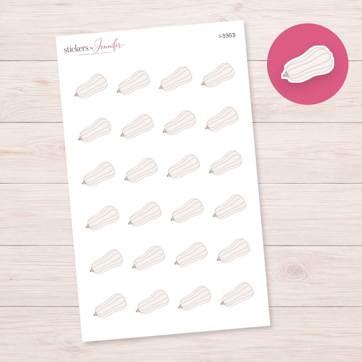 Long White Gourd Planner Stickers | I-3353
