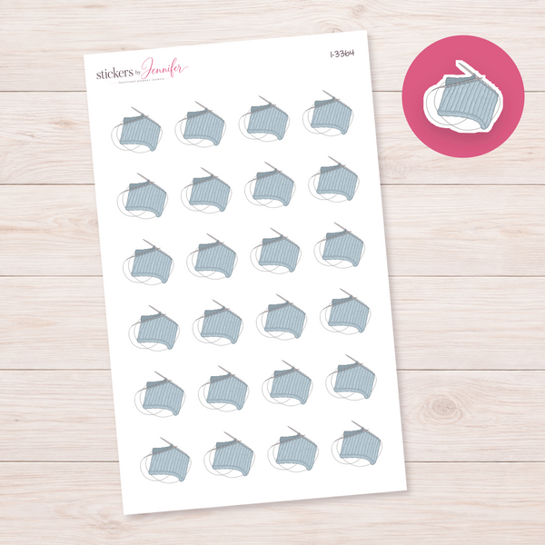 Blue Knitting Swatch Planner Stickers | I-3364