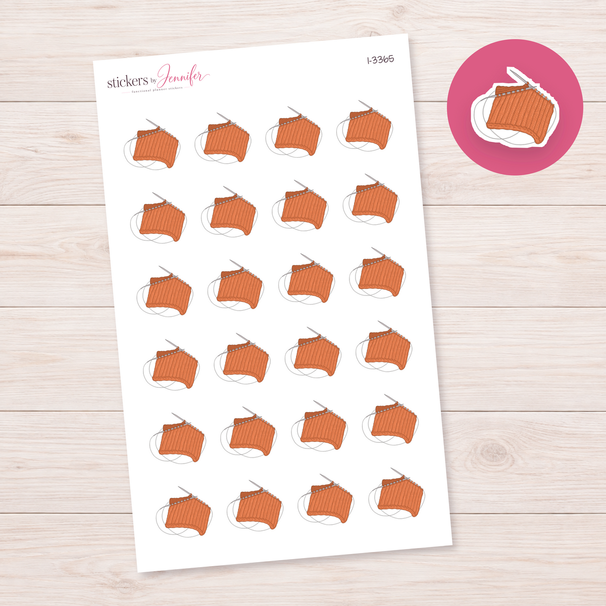 Orange Knitting Project Planner Stickers | I-3365