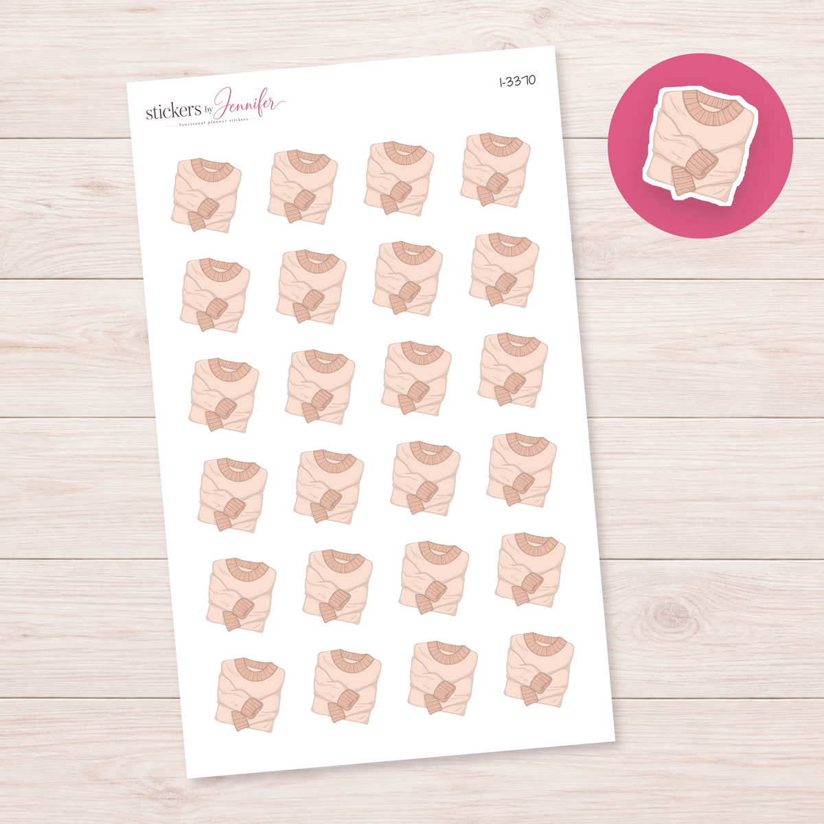 Folded Blush Sweater Planner Stickers | I-3370