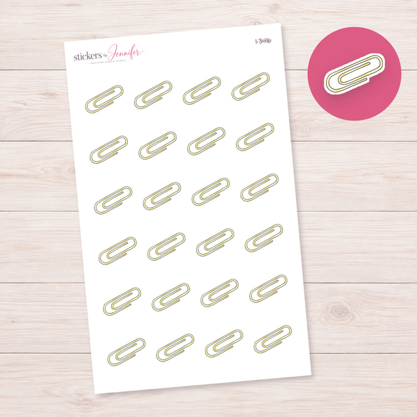 Yellow Paperclip Planner Stickers | I-3416