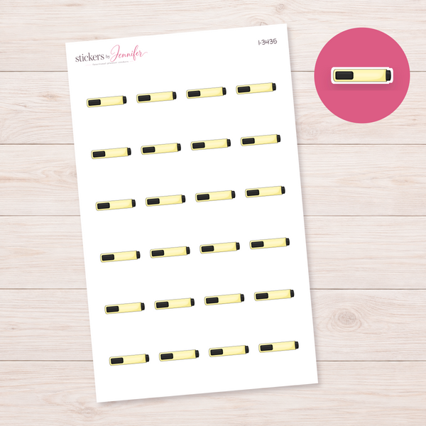 Yellow Marker Planner Stickers | I-3435