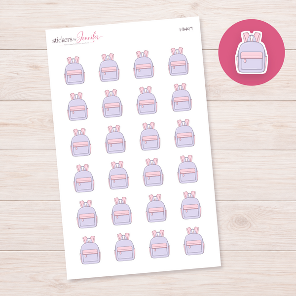 Lavender School Backpack Planner Stickers | I-3447
