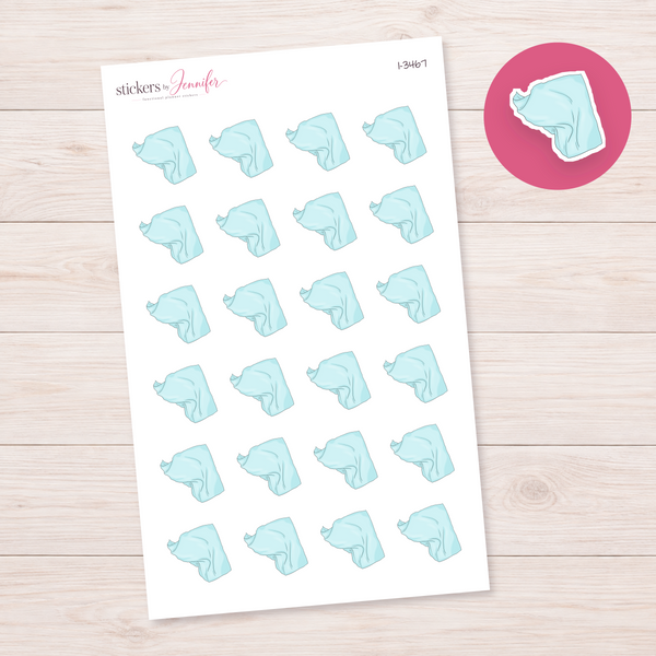 Mint Cleaning Cloth Planner Stickers | I-3467
