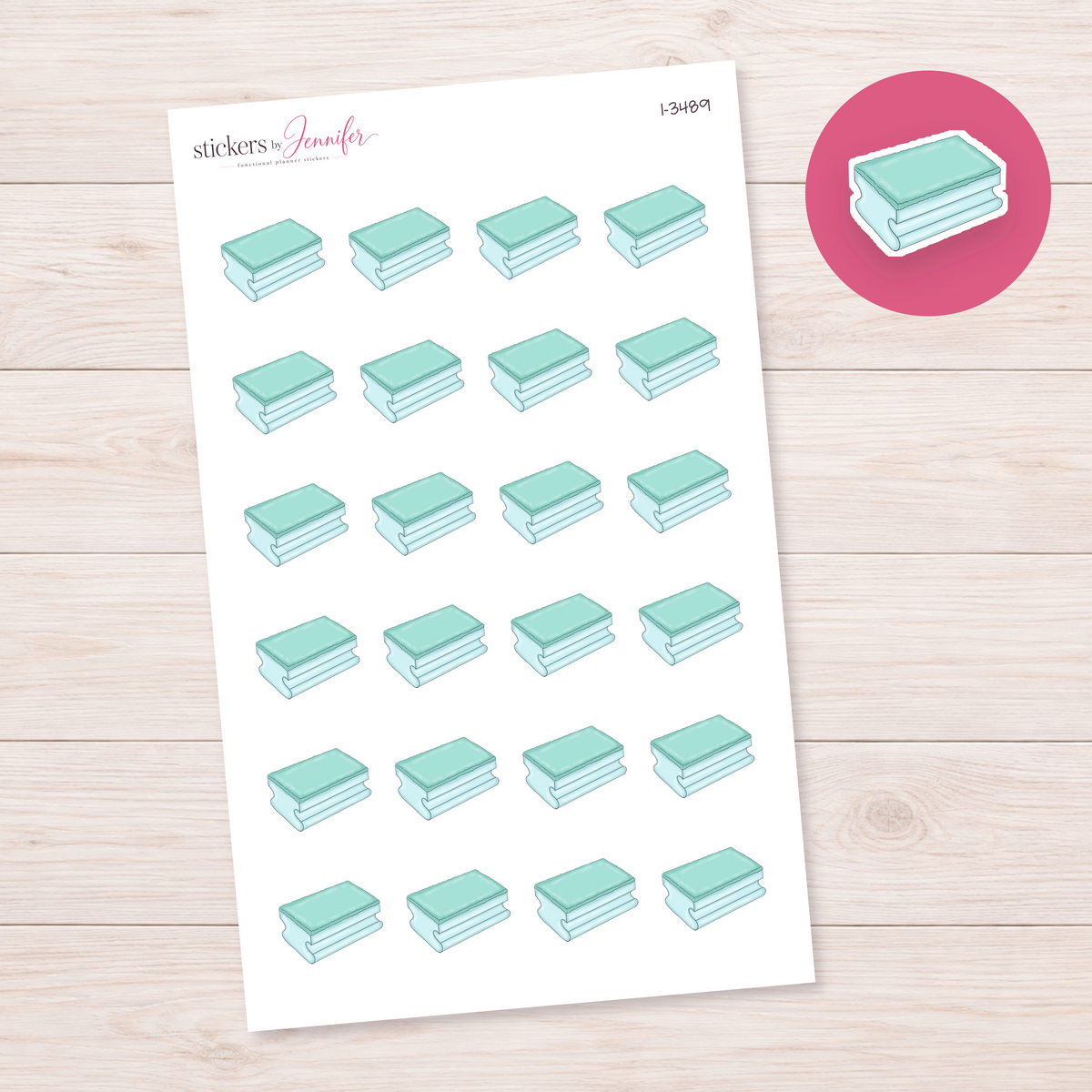 Blue Sponge Cloth Stack Planner Stickers | I-3489